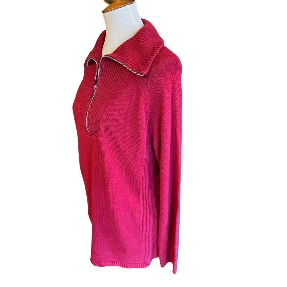 Eddie Bauer Red Half Zip Long Sleeve Sweater XL - Picture 6 of 11